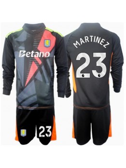 Aston Villa Emiliano Martinez #23 Målvakt Replika Borta Kläder Barn 2024-25 Långärmad (+ byxor)